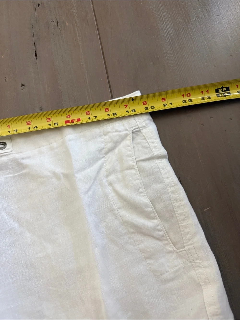 Hugo Boss White Linen Cargo Shorts with Drawstring